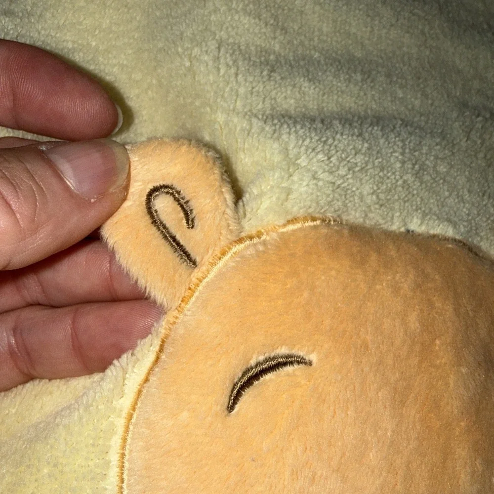 Disney Yellow Winnie‎ the Pooh Face Head 3D Ears Baby Blanket Plush 32x36 (1606)